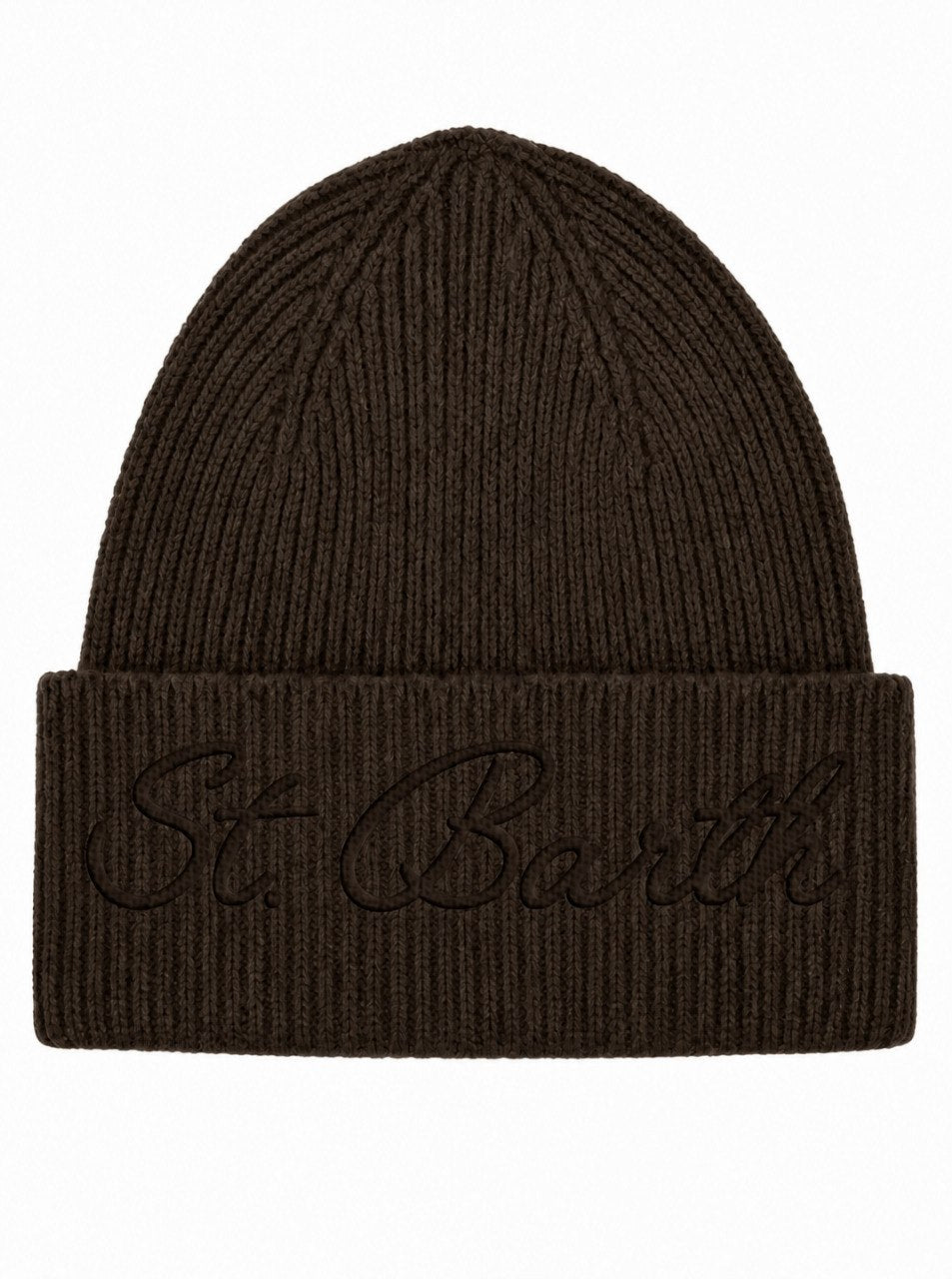 Berretto per donna MC2 St. Barth marrone con logo ricamato sul davanti MOS0008 00040M MC2 ST. BARTH