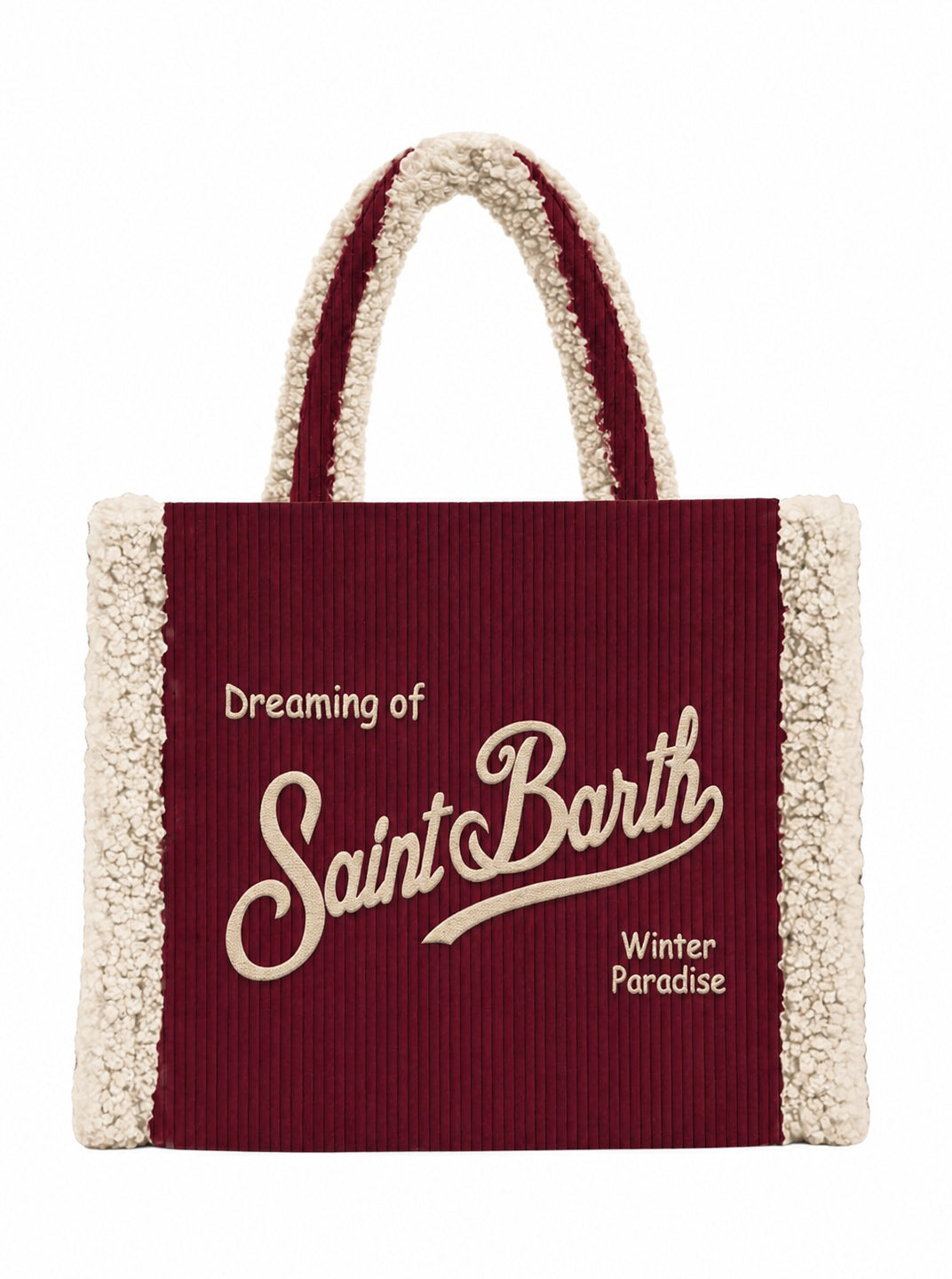 Borsa Vanity Mini Shearling MC2 St. Barth rossa con logo a contrasto sul davanti VAMI020 03997M MC2 ST. BARTH KIDS