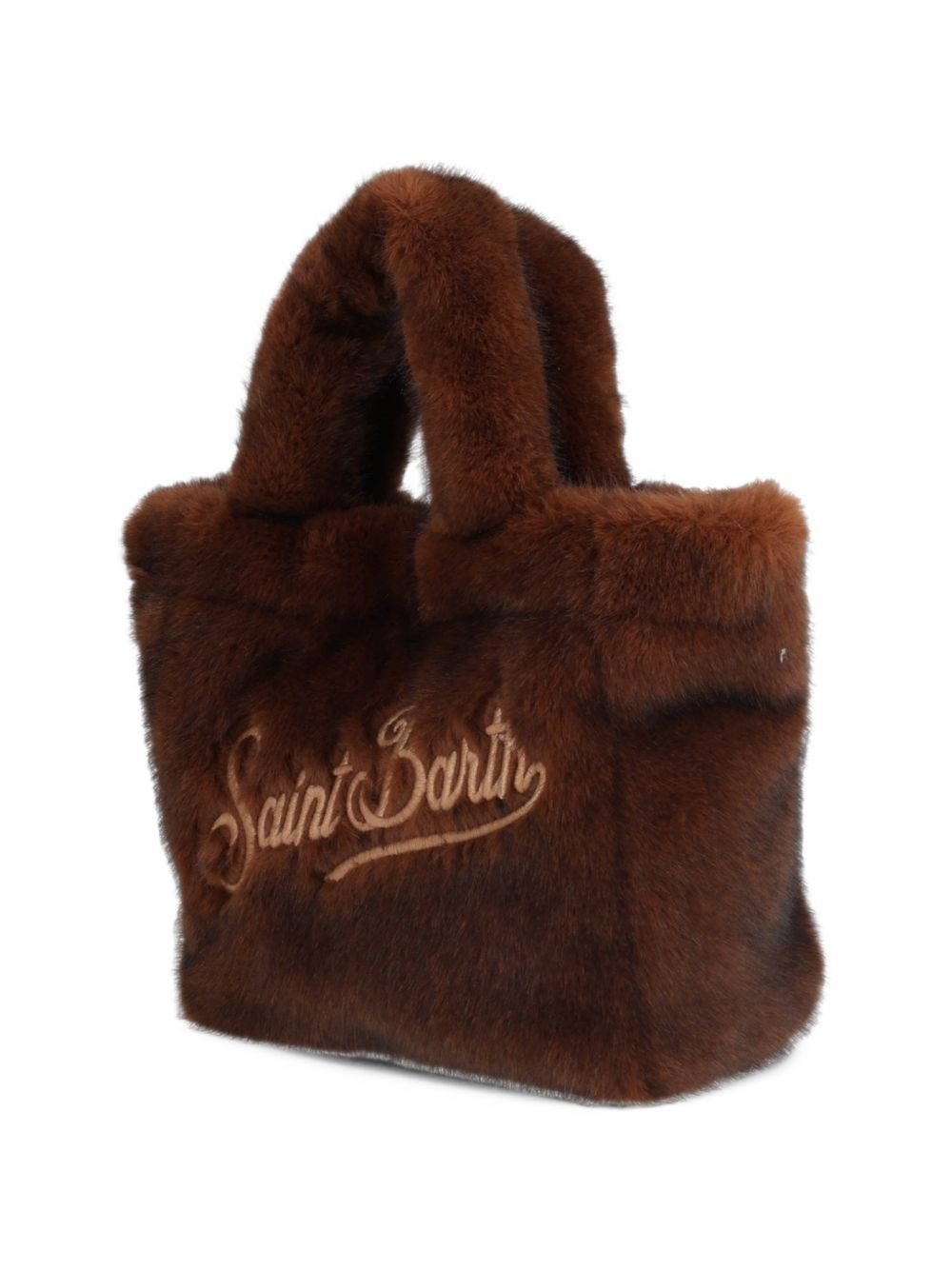 Borsa Vanity Mini Soft Fur MC2 St Barth marrone con trama in ecopelliccia VAMI021 00217M MC2 ST. BARTH KIDS