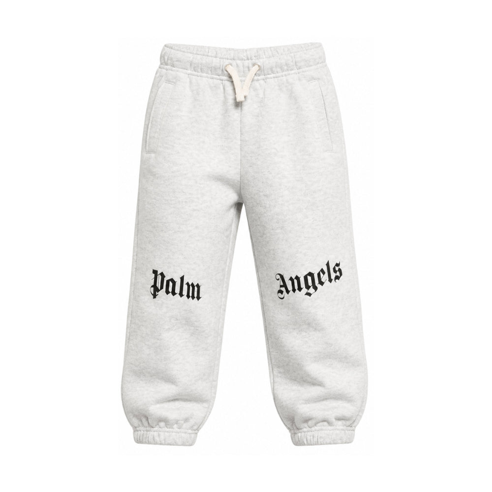 Pantatuta per bambino Palm Angels Kids grigio con stampa logo sul davanti F6PAJBFP016 101 PALM ANGELS KIDS