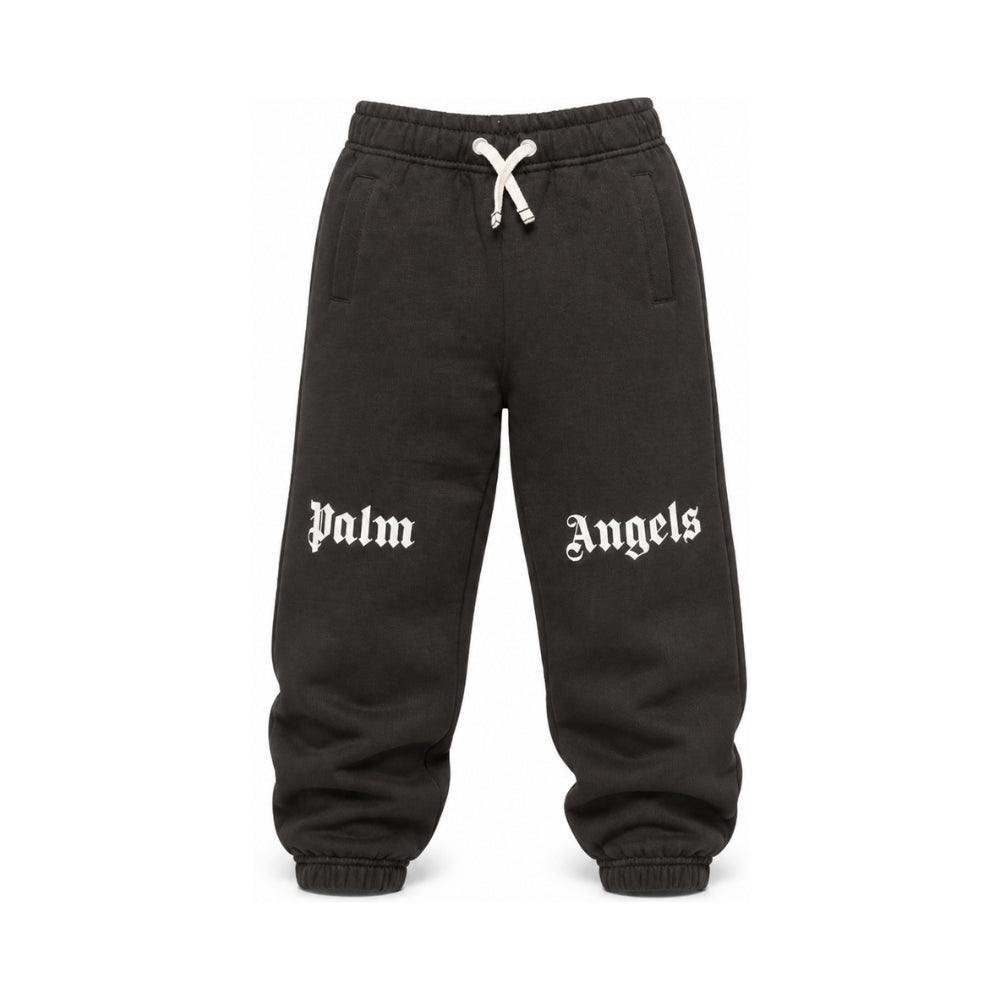 Pantatuta per bambino Palm Angels Kids nero con stampa logo sul davanti F6PAJBFP016 110 PALM ANGELS KIDS