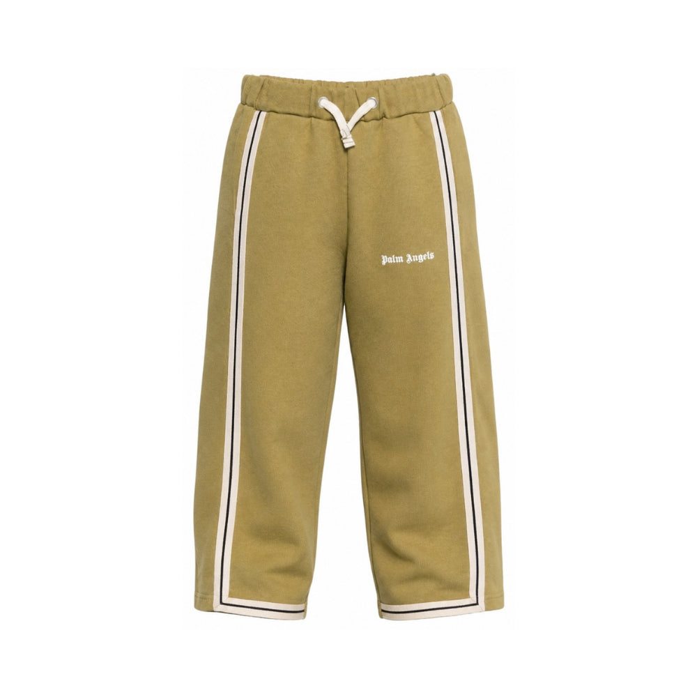 Pantatuta per bambino Palm Angels Kids verde con dettaglio a striscie laterali F6PAJBFP027 1529 PALM ANGELS KIDS