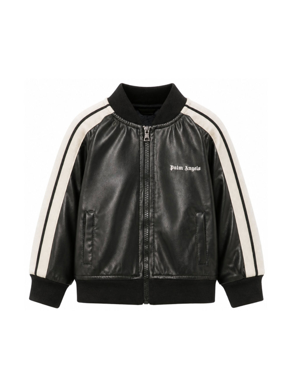 Giacca per bambino Palm Angels Kids nera con dettaglio laterale a righe F6PAJBJK163 110 PALM ANGELS KIDS