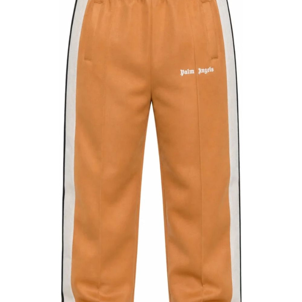 Pantaloni per bambini Palm Angels Kids marrone con dettaglio laterale a righe F6PAJBPA029 1531 PALM ANGELS KIDS