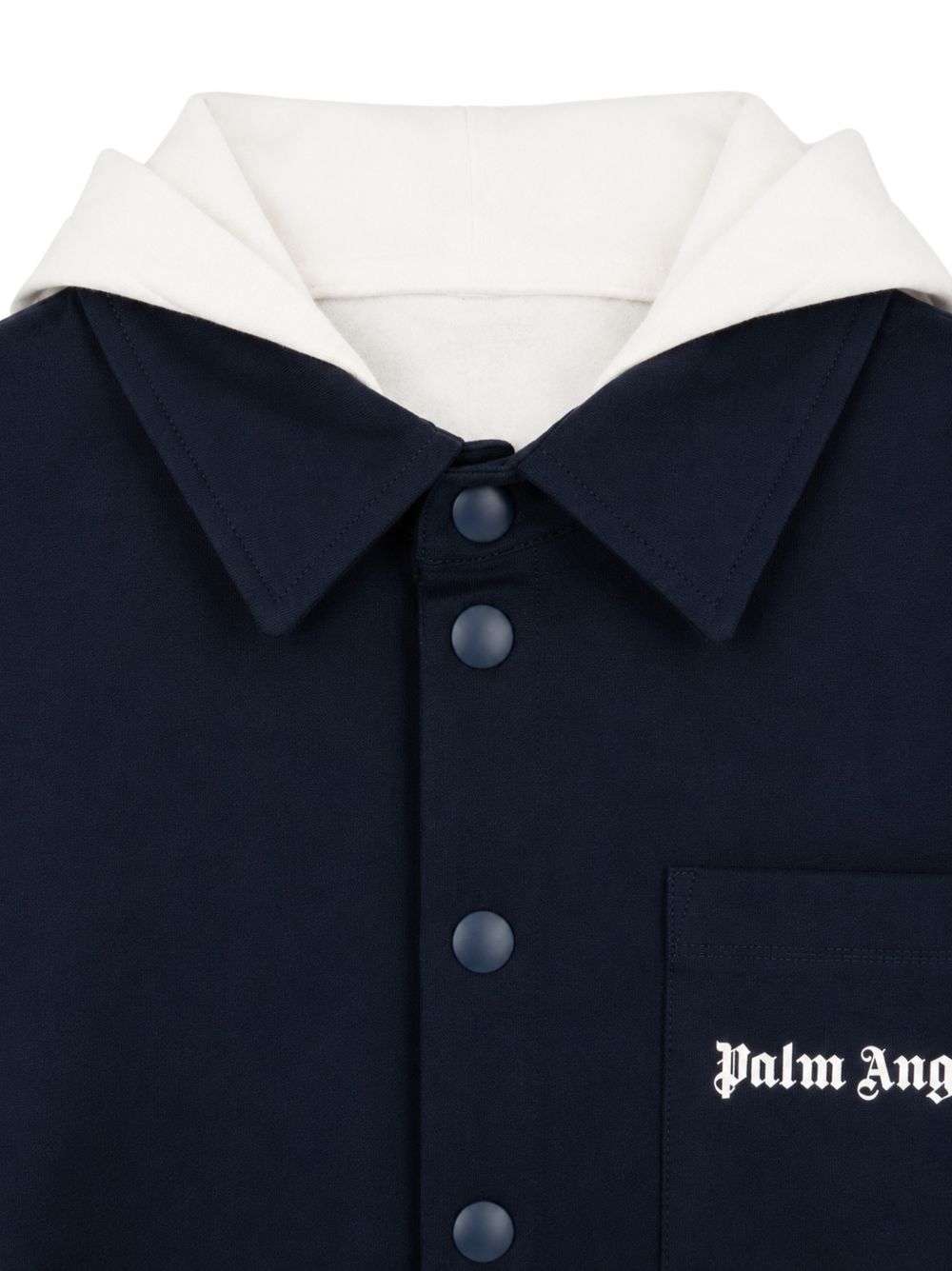 Camicia per bambino Palm Angels Kids blu con stampa logo sul petto F6PAJBSI021 1528 PALM ANGELS KIDS