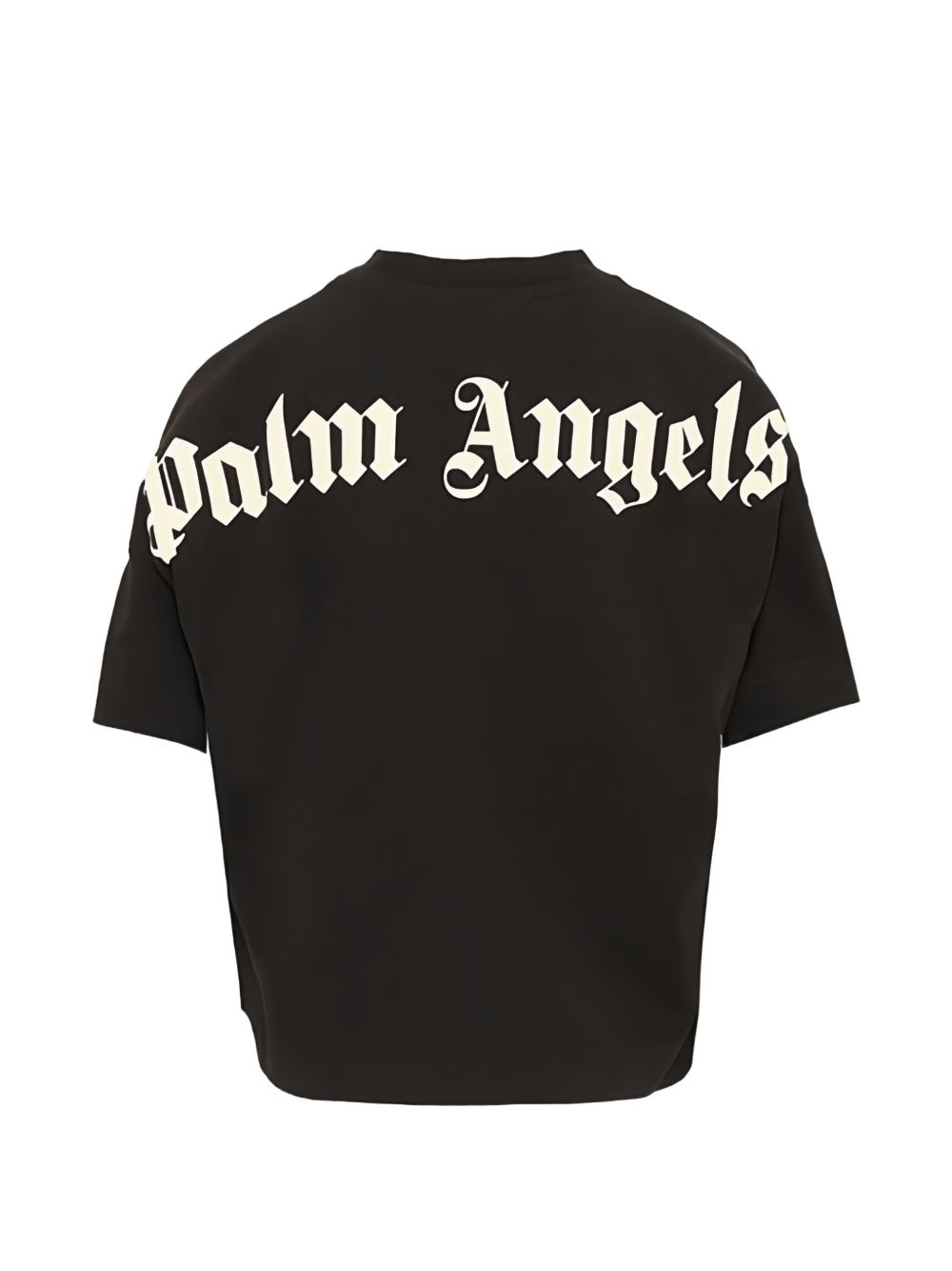 T-shirt per bambino Palm Angels Kids nera con logo sul davanti F6PAJBTH012 110 PALM ANGELS KIDS