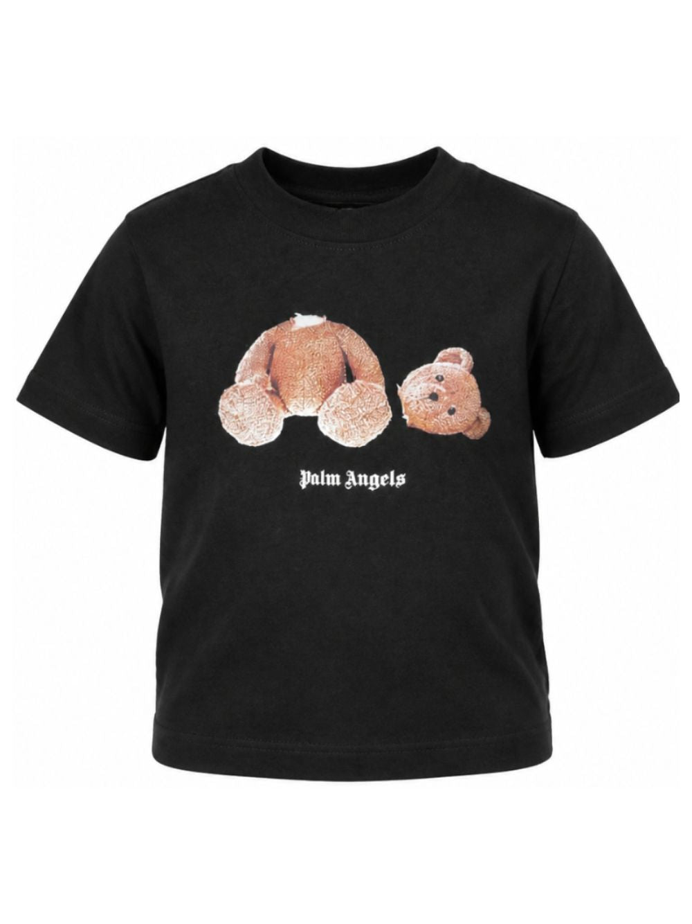 T-shirt per bambino Palm Angels Kids nera con stampa orso sul davanti F6PAJBTH061 110 PALM ANGELS KIDS