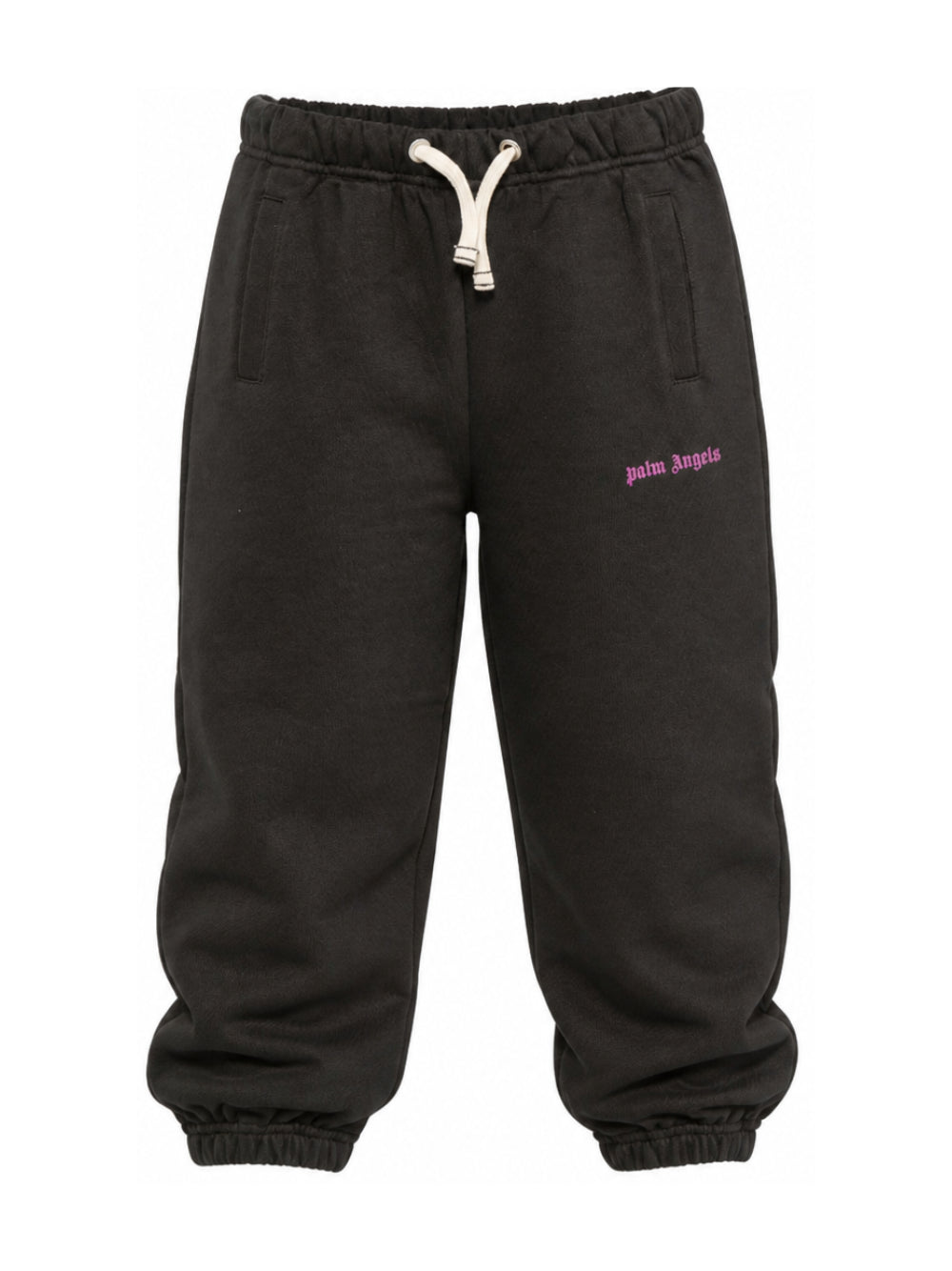 Cargo con coulisse per bambina Palm Angels neri con logo F6PAJGFP054 110 PALM ANGELS KIDS