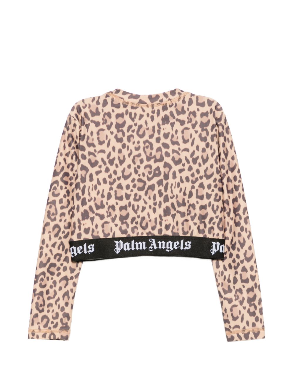T-shirt per bambina Palm Angels Kids marrone con fascia elasticizzata con logo F6PAJGTH124 220 PALM ANGELS KIDS