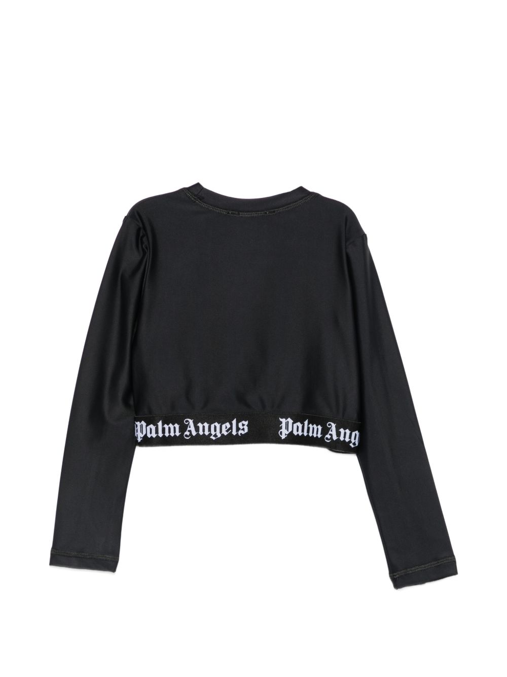 T-shirt per bambina Palm Anegels Kids nera con fascia elasticizzata con logo F6PAJGTH125 110 PALM ANGELS KIDS