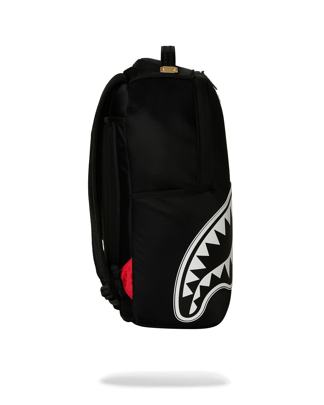 Zaino Shark Central White Stencil Shark Black Nylon per bambini Sprayground Kids nero con stampa Shark sul davanti 910B9634 NSZ SPRAYGROUND KIDS