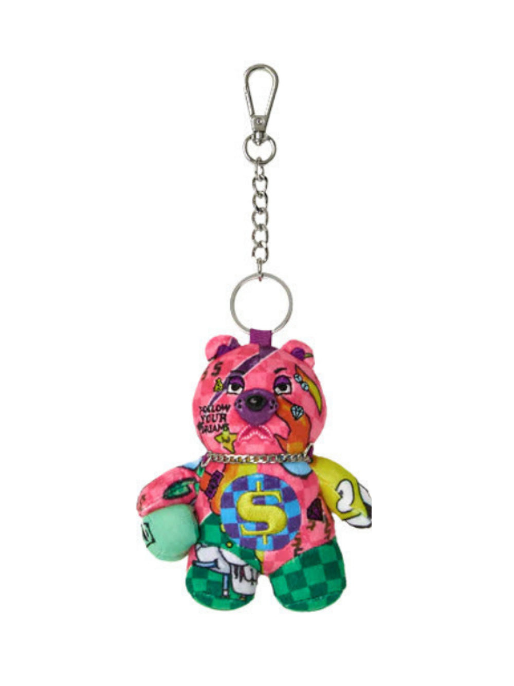 Portachiave Wild WTF Bear per bambini Sprayground Kids multicolore con stampa grafica dollari 910K9592 NSZ SPRAYGROUND KIDS