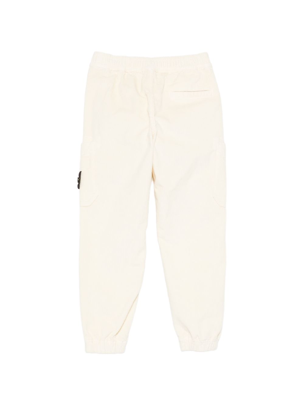 Pantaloni cargo per bambino Stone Island Kids bianchi in velluto a coste L2S163100005S0199 V0097 STONE ISLAND KIDS