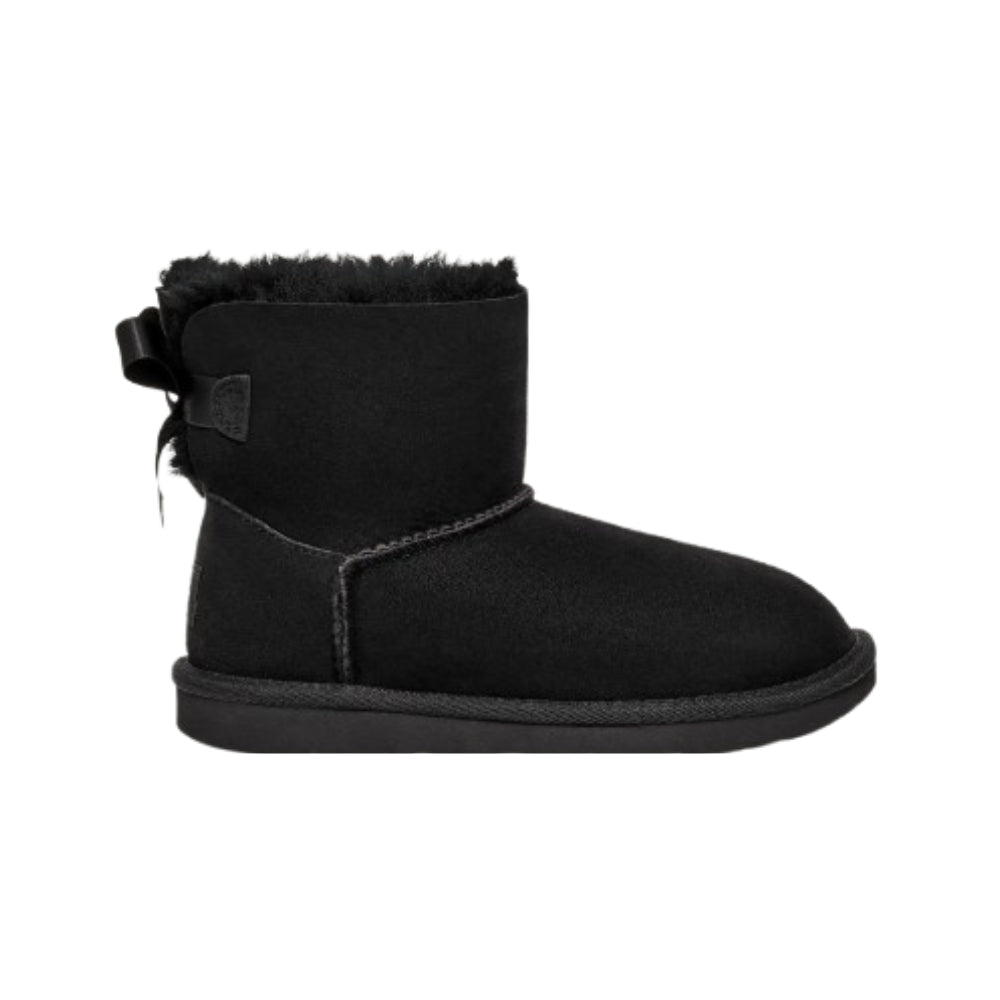 Stivaletti per bambina Ugg Kids neri con chiusura posteriore con nodo 1017397K BLK UGG KIDS
