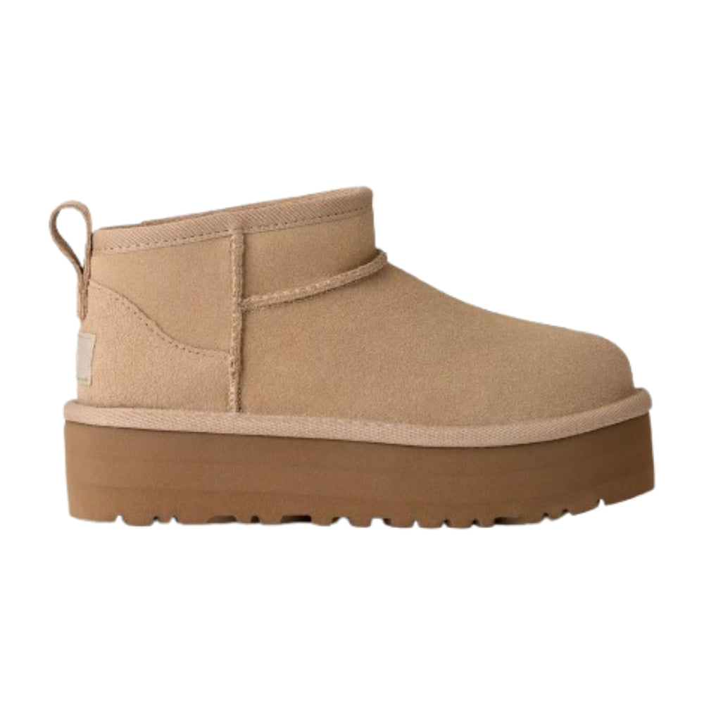 Stivali Classic Ultra Mini per bambina UGG Kids beige con suola rialzata 1157791K SAN UGG KIDS