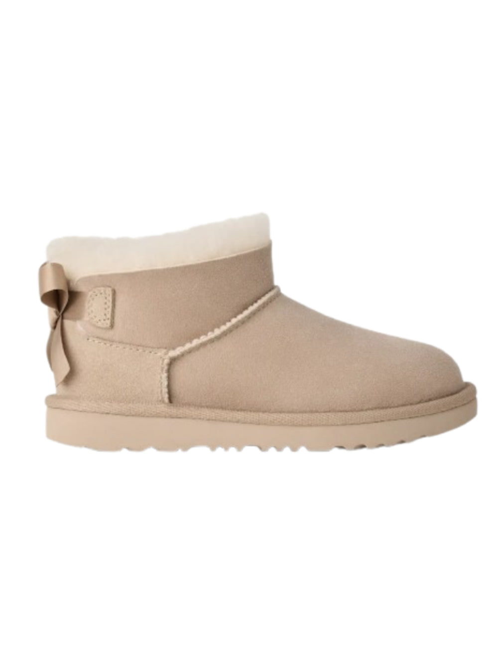 Stivali Ultra Mini Bailey Bow per bambina Ugg Kids beige con fiocco in raso 1185920K SAN UGG KIDS