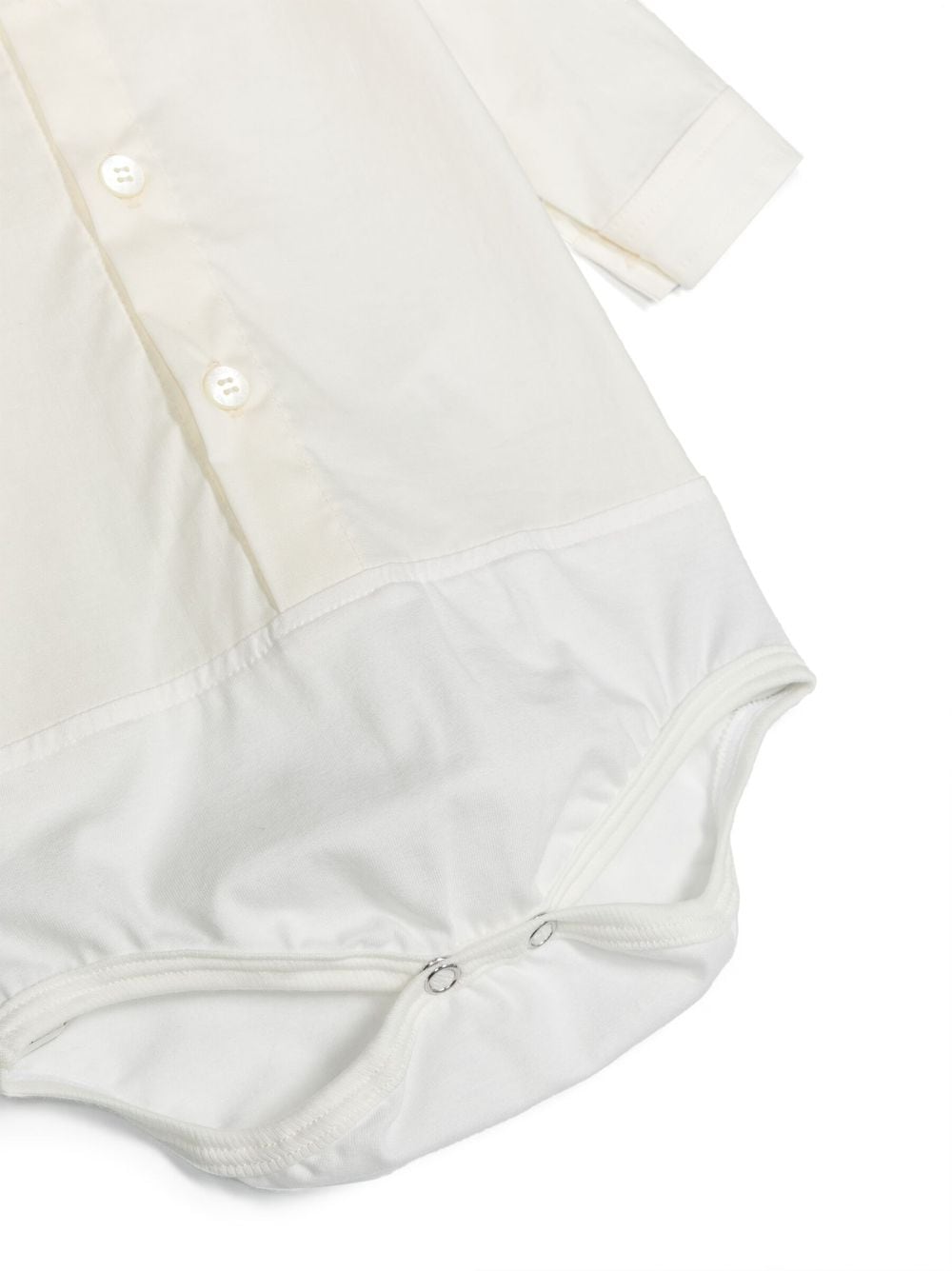 Camicia a body per neonati Gensami bianco con chiusura nascosta con bottoni a pressione BD01BTESS B GENSAMI KIDS