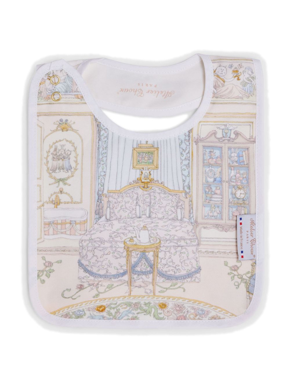 Bavaglino per neonati Atelier Choux bianco con stampa BI-CS-FRB E-U ATELIER CHOUX PARIS KIDS