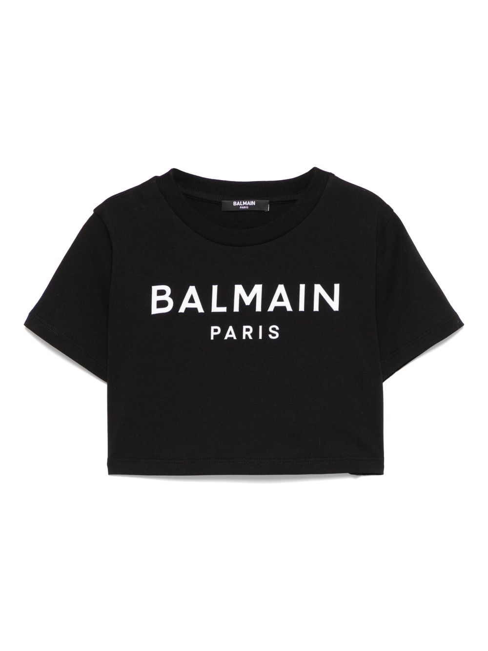 T-shirt con applicazione per bambina Balmain Kids nero con orlo dritto BW8A61 Z0082 930BC BALMAIN KIDS