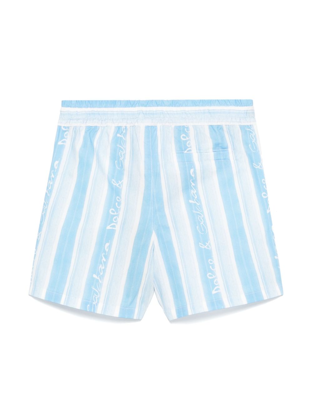 Shorts in popeline a righe per neonato Dolce & Gabbana Kids azzurro con spacchetti laterali L13Q08 HS5SS HA5JS DOLCE & GABBANA KIDS