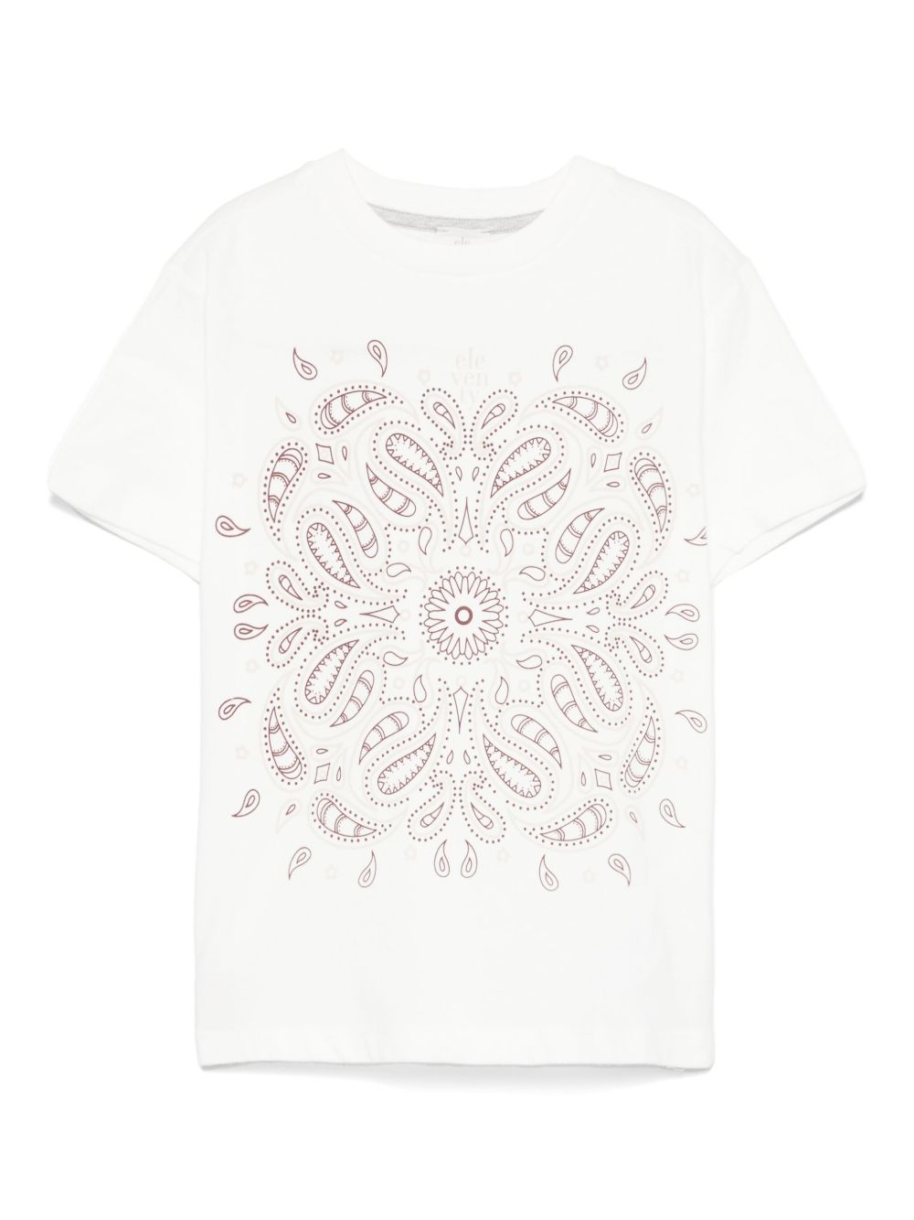 T-shirt con stampa paisley per bambino Eleventy Kids bianc con orlo dritto EW8P11 Z1292 101BD ELEVENTY KIDS