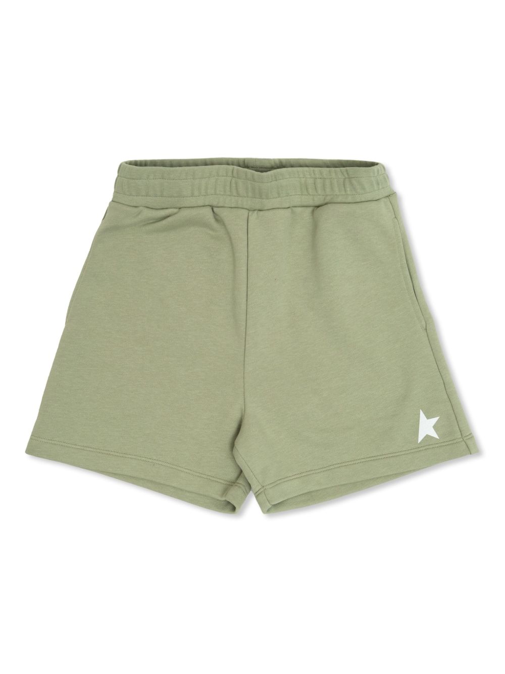 Shorts con stampa per bambino Golden Goose Kids verde con orlo dritto P01772P001514 35916 GOLDEN GOOSE KIDS