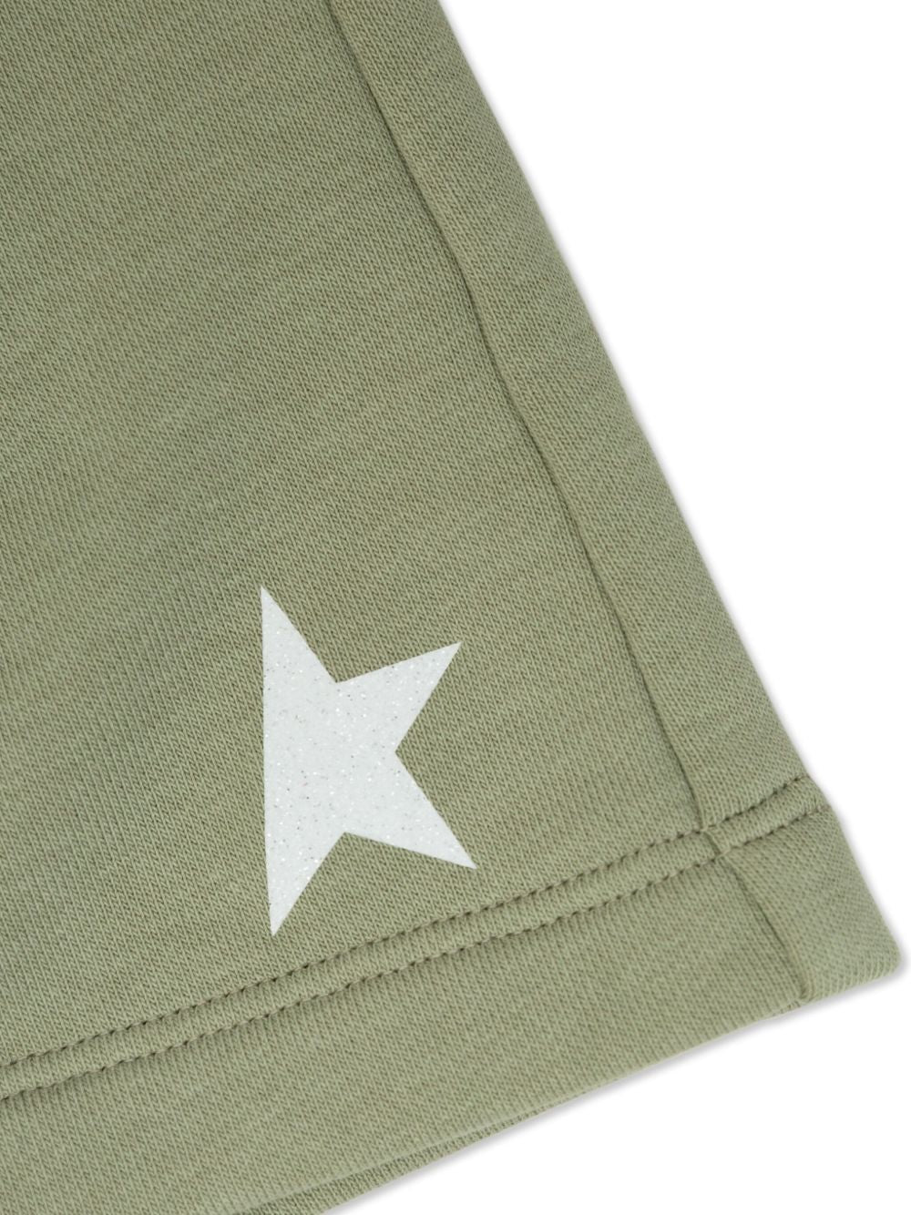 Shorts con stampa per bambino Golden Goose Kids verde con orlo dritto P01772P001514 35916 GOLDEN GOOSE KIDS