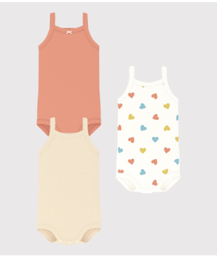 Set di tre body per neonati Petit Bateau multicolore senza maniche A0CXM 00 PETIT BATEAU KIDS