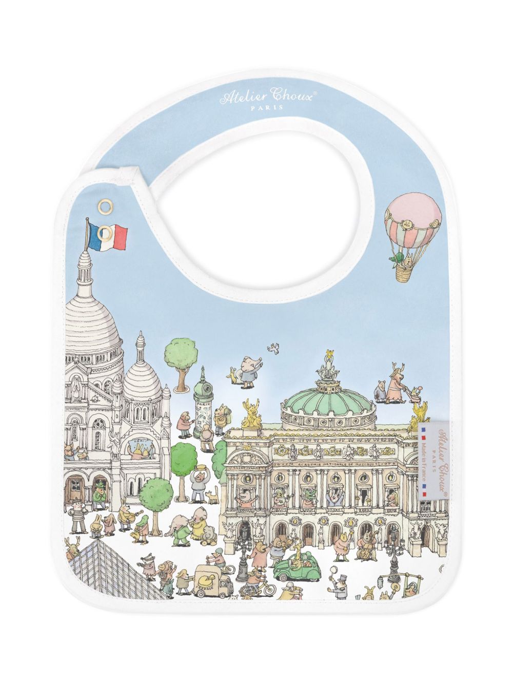 Bavaglino per neonati Atelier Choux multicolore con stampa Paris BI-CS-PAR I-U ATELIER CHOUX PARIS KIDS