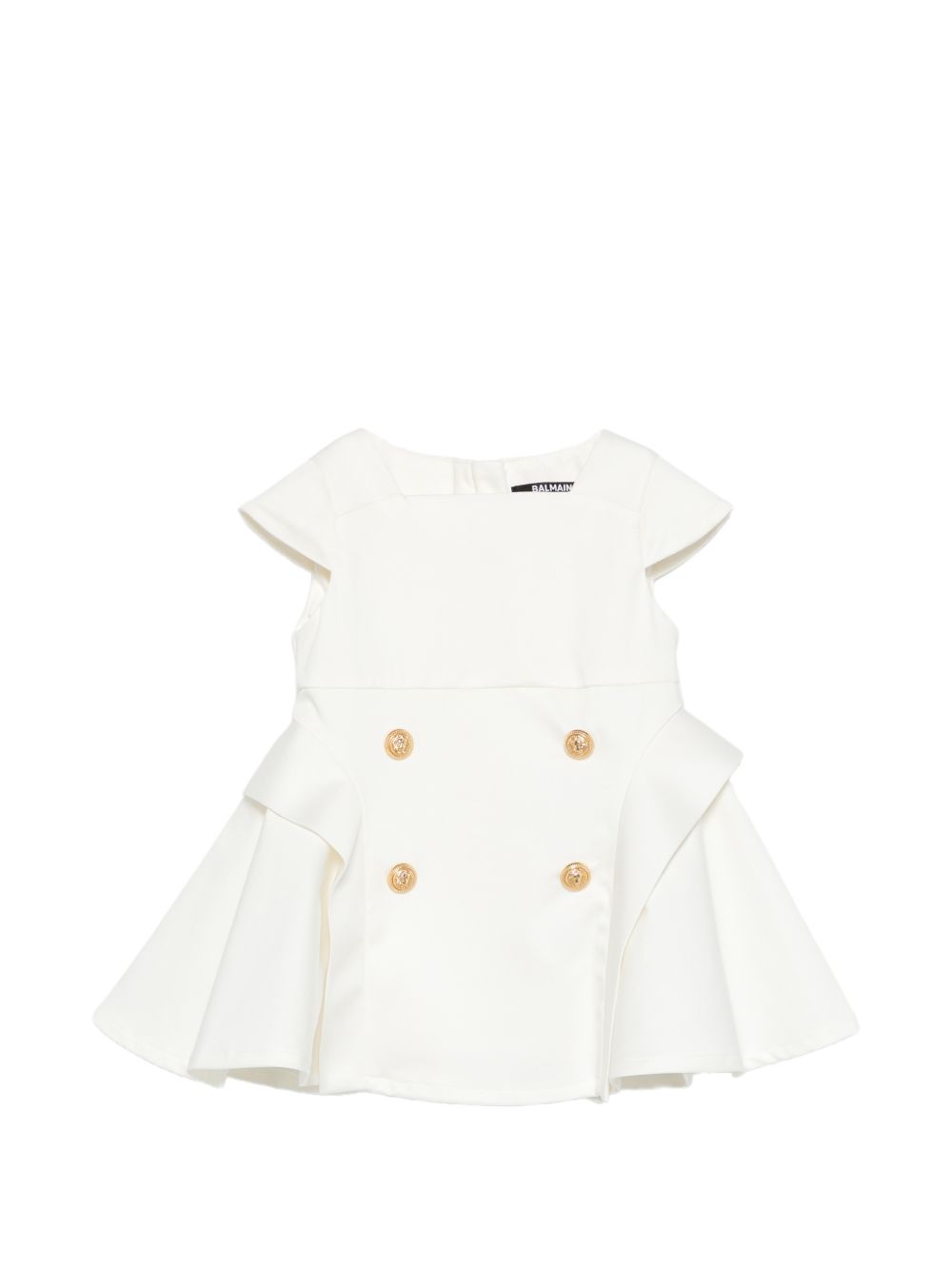 Abito per neonata Balmain Kids bianco con dettagli arricciati BY1161 P0484 100 BALMAIN KIDS