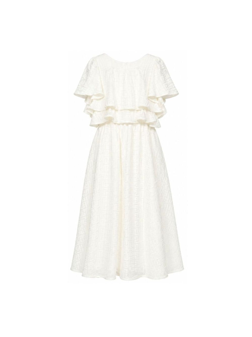 Abito per bambina Balmain Kids bianco con ruches BY1D11 S0192 102 BALMAIN KIDS
