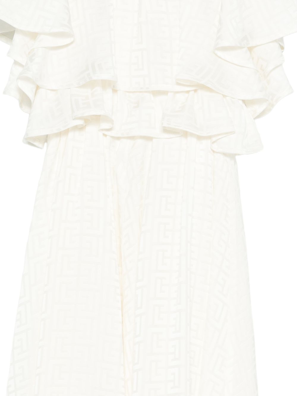 Abito per bambina Balmain Kids bianco con ruches BY1D11 S0192 102 BALMAIN KIDS