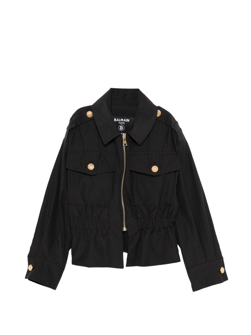 Giubbino per bambina Balmain Kids nero con bottoni color oro BY2A87 B0094 930 BALMAIN KIDS
