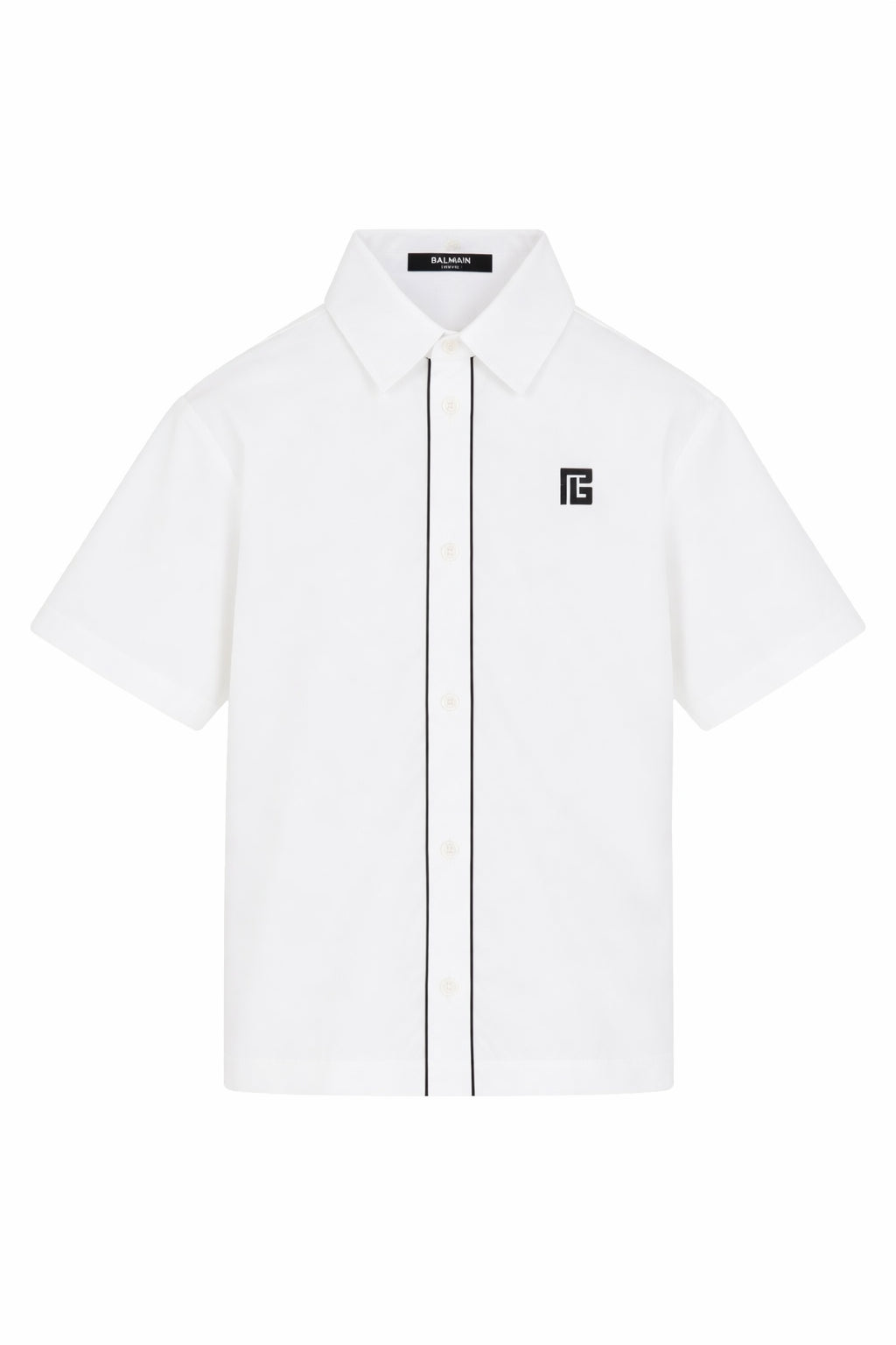 Camicia per bambino Balmain Kids bianca con cuciture a contrasto BY5P11 P0562 100NE BALMAIN KIDS