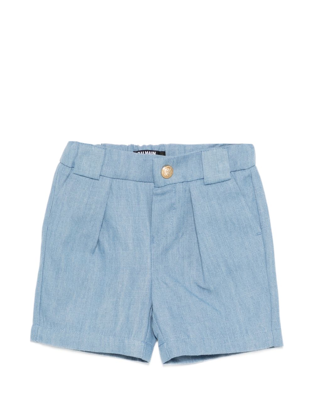 Shorts per neonato Balmain Kids azzurro passanti per cintura BY6689 P0588 653 BALMAIN KIDS
