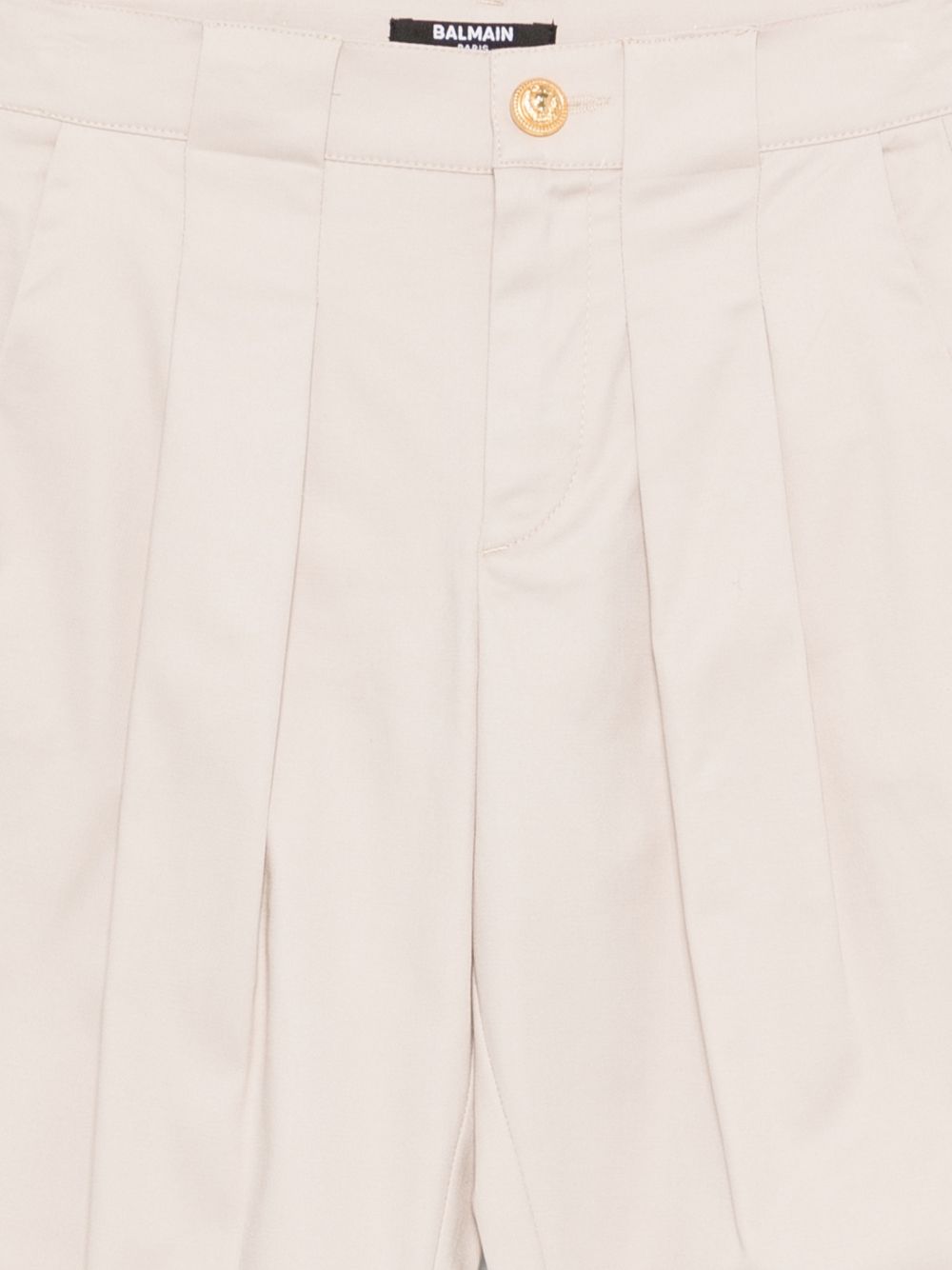 Pantaloni per bambino Balmain Kids beige con pieghe anteriori BY6R20 G0197 107 BALMAIN KIDS