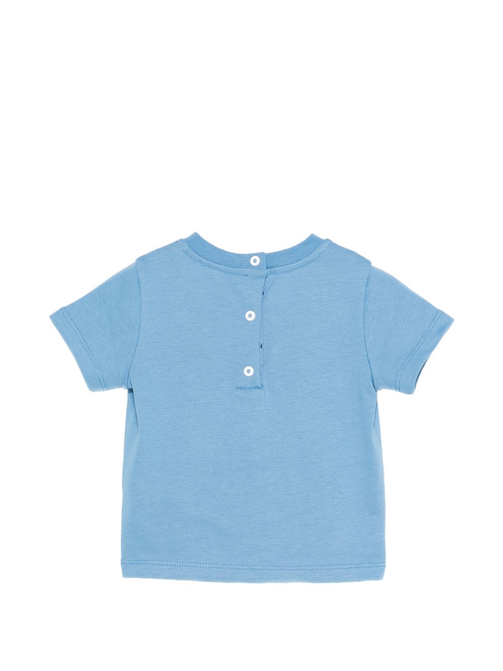 T-shirt da neonato Balmain Kids azzurro con stampa logo BY8511 Z3672 671BC BALMAIN KIDS