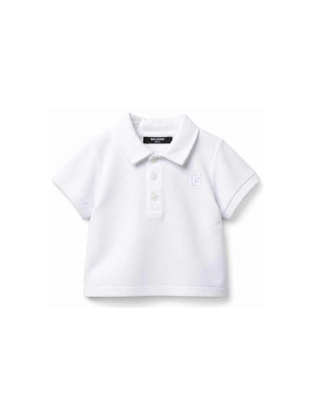 Polo per neonato Balmain Kids bianca con colletto BY8621 Z3658 100 BALMAIN KIDS
