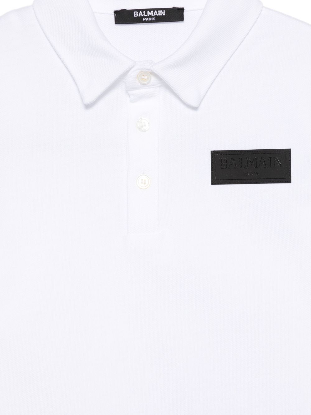 Polo per bambino Balmain Kids bianca con dettaglio sul petto BY8Q01 Z3658 100NE BALMAIN KIDS