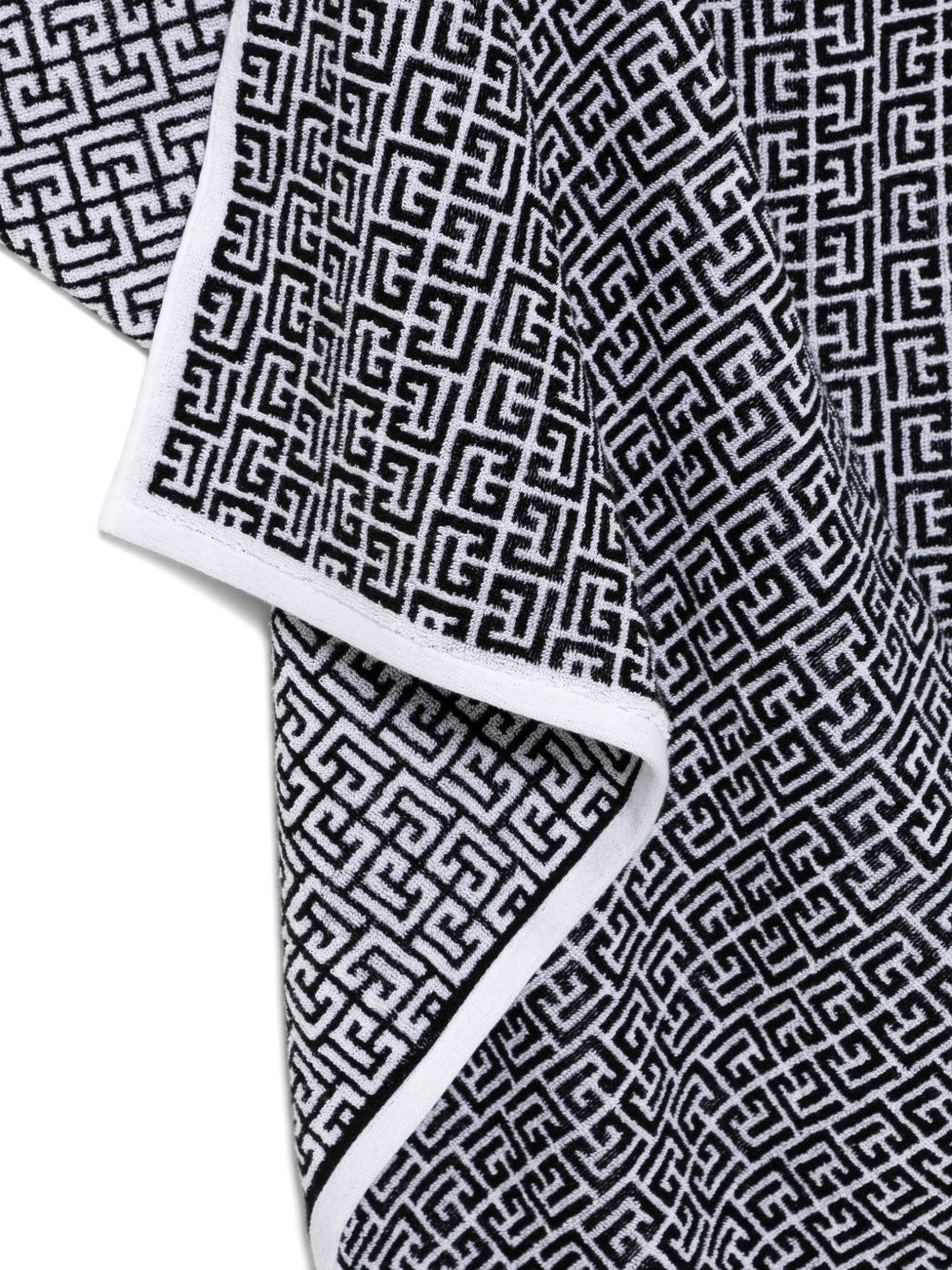 Telo mare per bambini Balmain Kids bianco e nero con stampa geometrica all-over BYCP40 Z2228 100NE BALMAIN KIDS