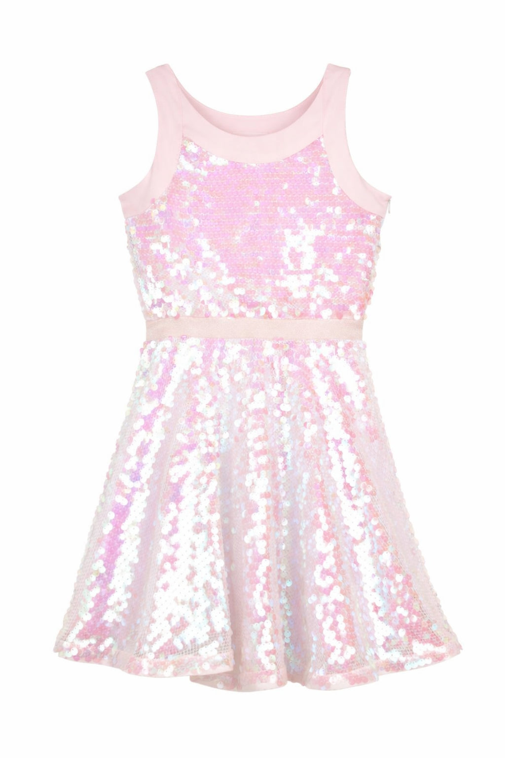 Abito smanicato per bambina Billieblush rosa con paillettes U21819 111 BILLIEBLUSH KIDS