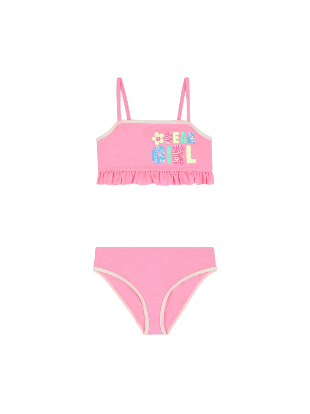 Bikini per bambina Billieblush rosa con stampa grafica U22157 499 BILLIEBLUSH KIDS