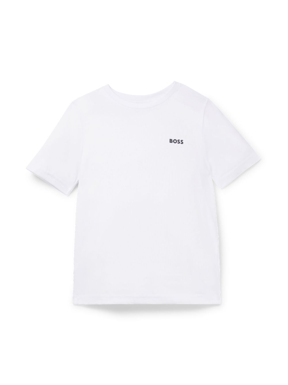 T-shirt da bambino Boss Kids bianca con stampa con logo J25P23 10P BOSS KIDS