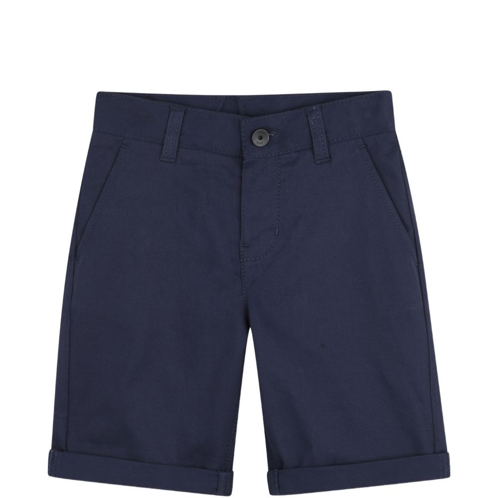 Shorts per bambino Boss Kids blu con risvolto J52921 849 BOSS KIDS