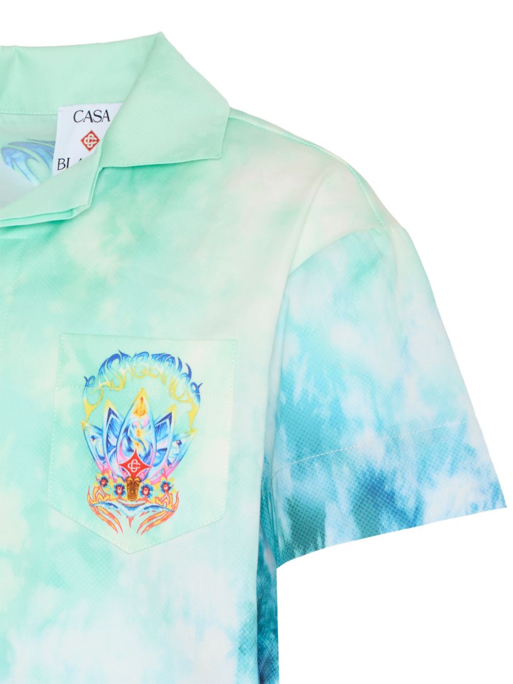 Camicia per bambino Casablanca Kids blu a maniche corte KSP26SH18001 SURF LOTUS CASABLANCA KIDS
