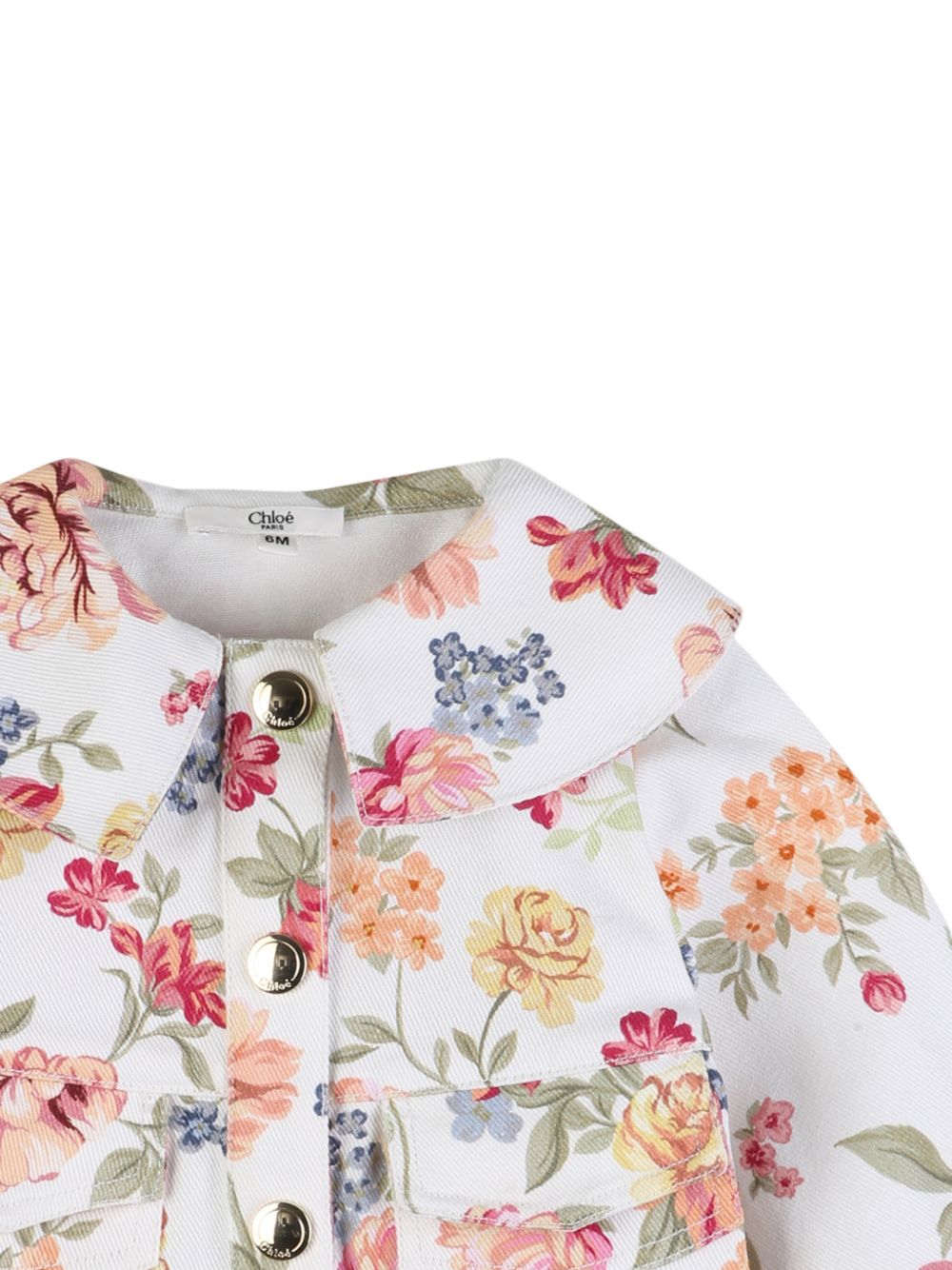 Giacca per neonata Chloé Kids bianca con stampa a fiori C20907 S95 CHLOE' KIDS