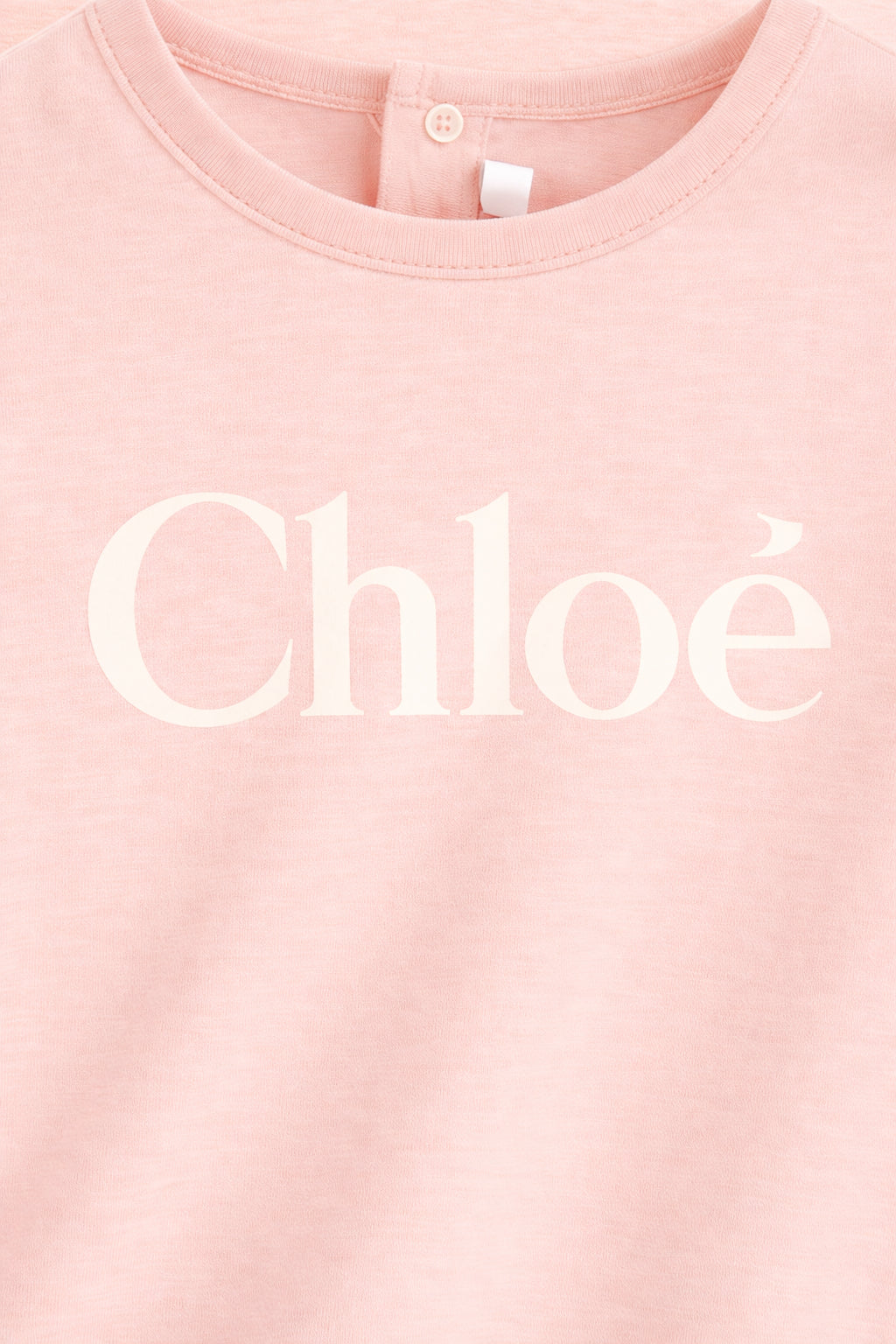 T-shirt per neonata Chloé Kids rosa con scritta logo C20910 46J CHLOE' KIDS