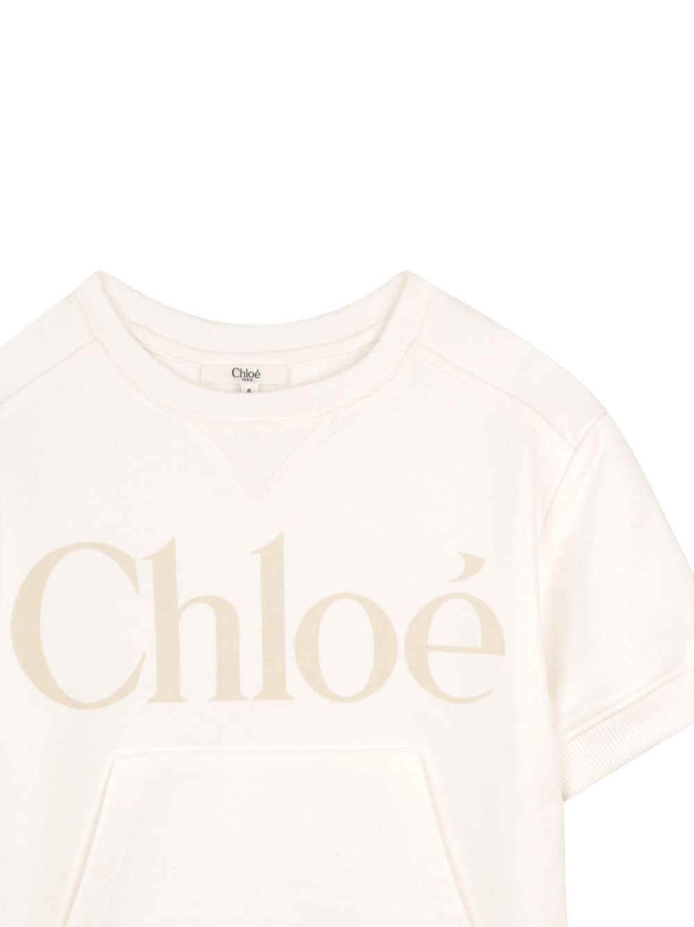Abito per bambina Chloé Kids beige con logo sul davanti C21230 117 CHLOE' KIDS