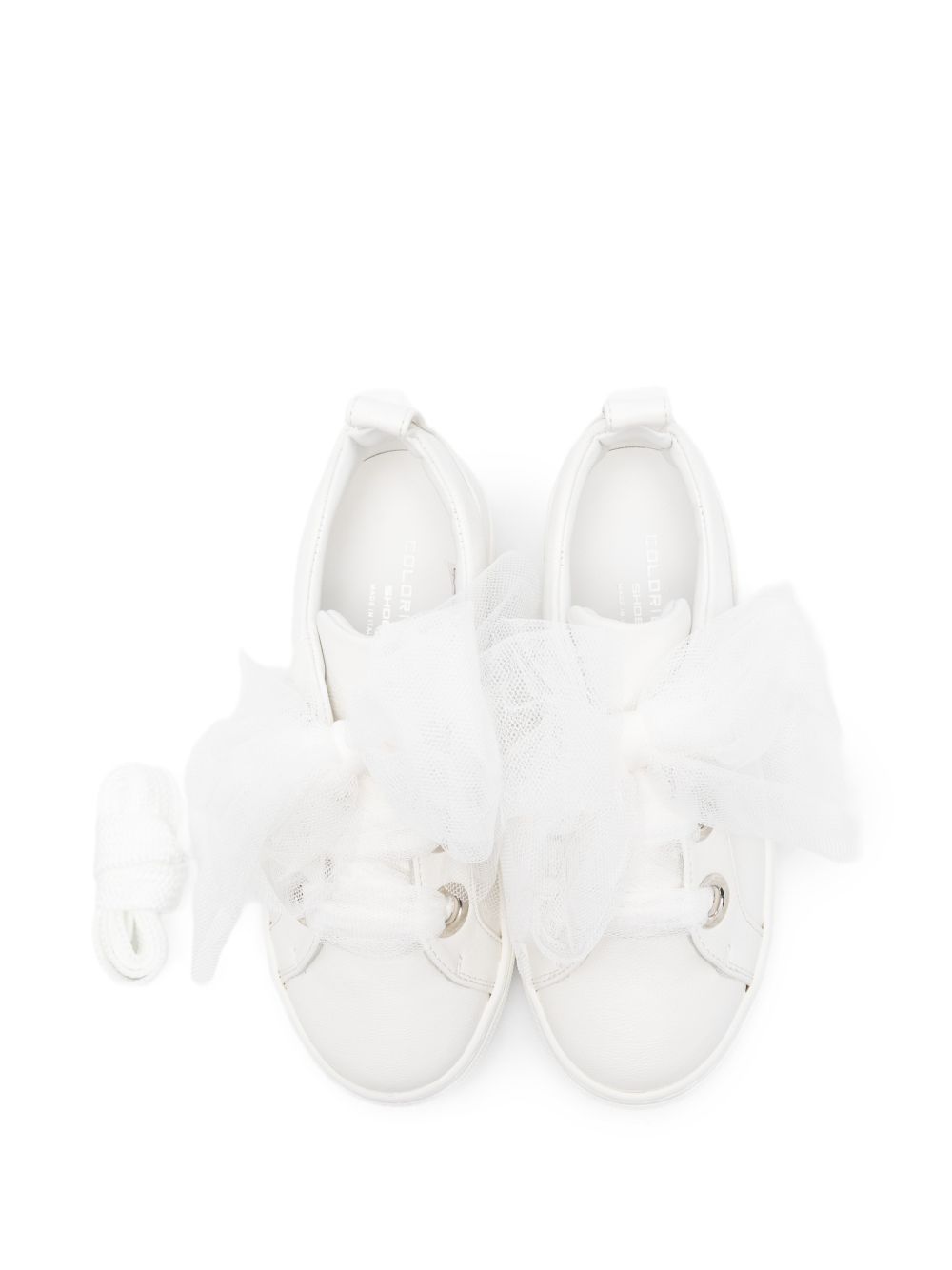 Sneakers per bambina Colorichiari bianche con dettaglio fiocco in tulle FJ958484 4224 15 COLORICHIARI KIDS