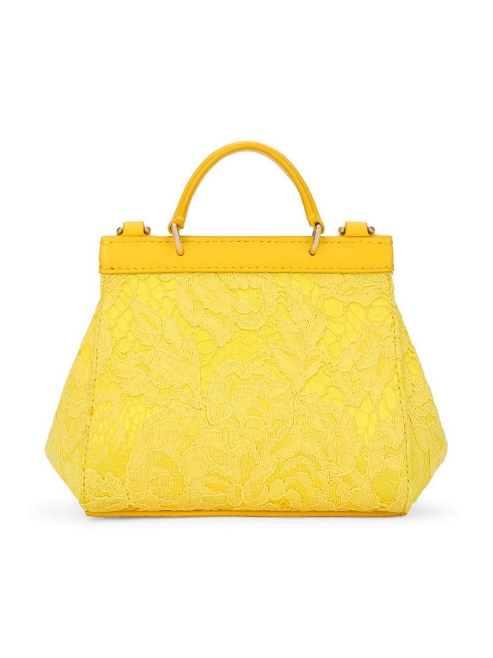Borsa tote per bambina Dolce & Gabbana Kids gialla con placca logo sul davanti EB0003 AB011 80210 DOLCE & GABBANA KIDS